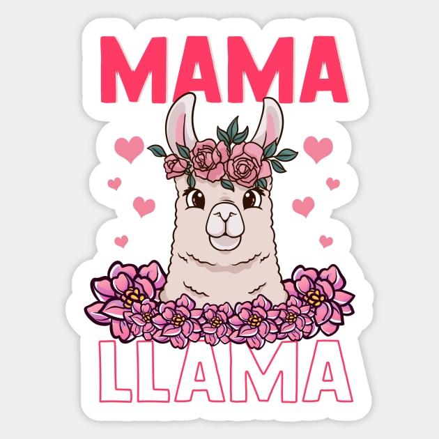 Mama Llama Mom Motherhood Floral Hearts Mothers Day Sticker by Alinutzi